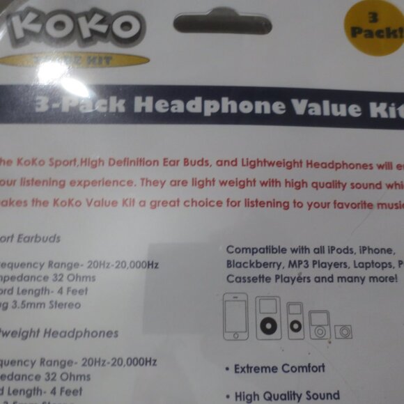 Brand New Sealed 3 Headphones Earbuds Earphones Package Set. - Picture 5 of 10